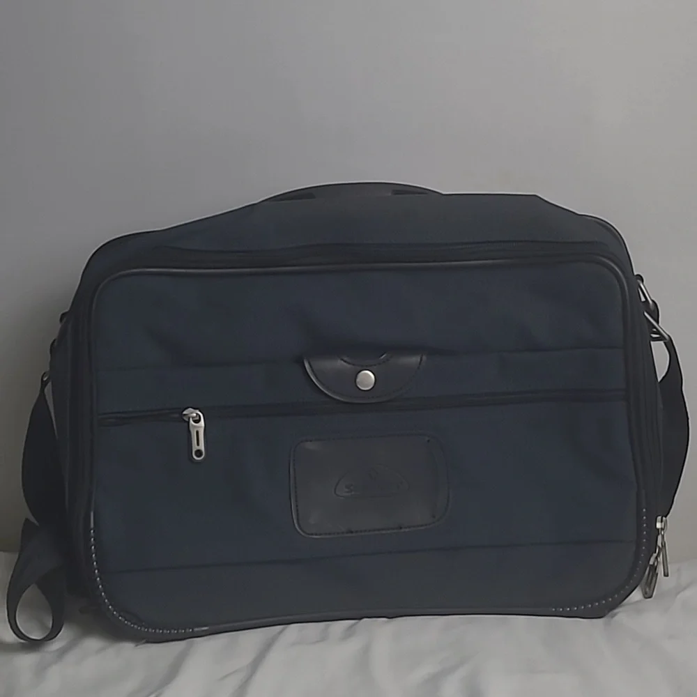 VINTAGE SANSONITE BLUE TRAVEL LAPTOP SHOULDER BAG